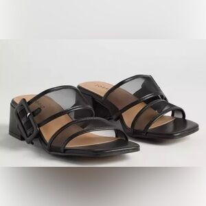 Torrid Black Mesh Buckle Mules